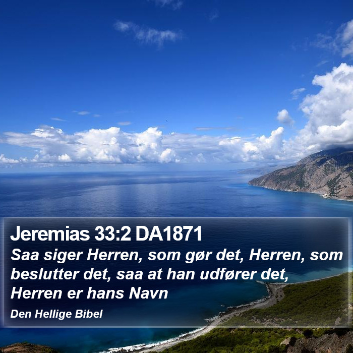 Jeremias 33:2 DA1871 Bible Study