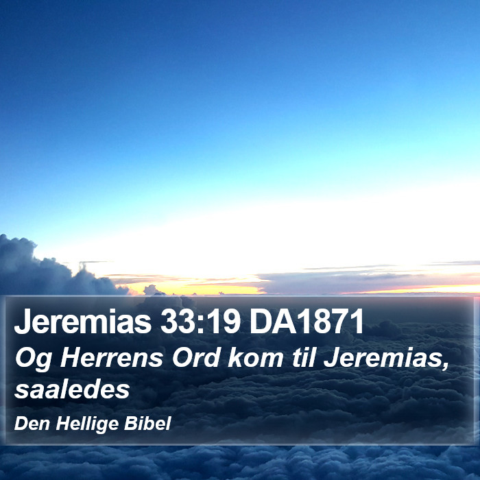 Jeremias 33:19 DA1871 Bible Study