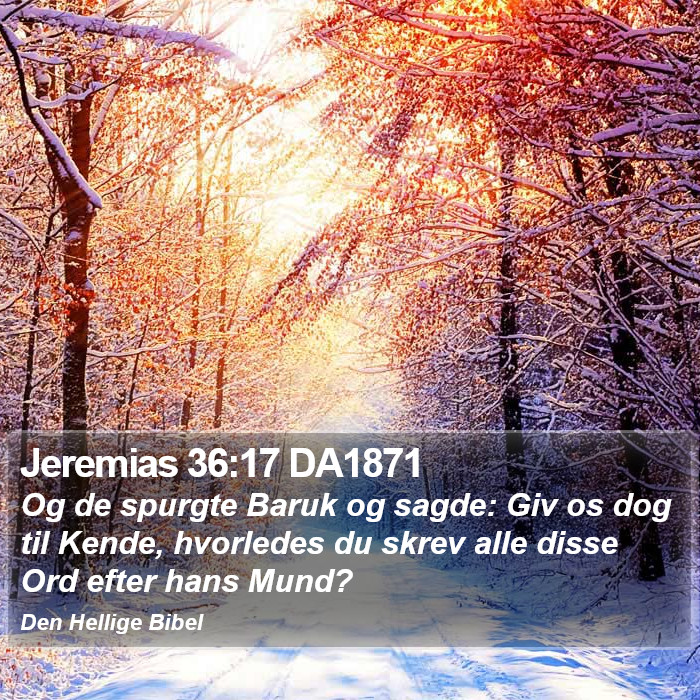 Jeremias 36:17 DA1871 Bible Study