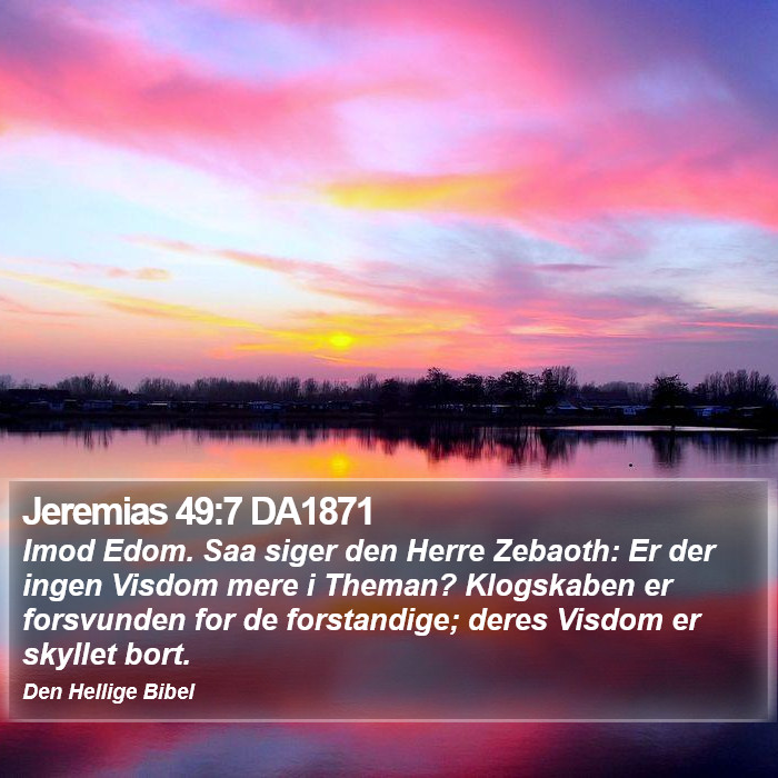 Jeremias 49:7 DA1871 Bible Study