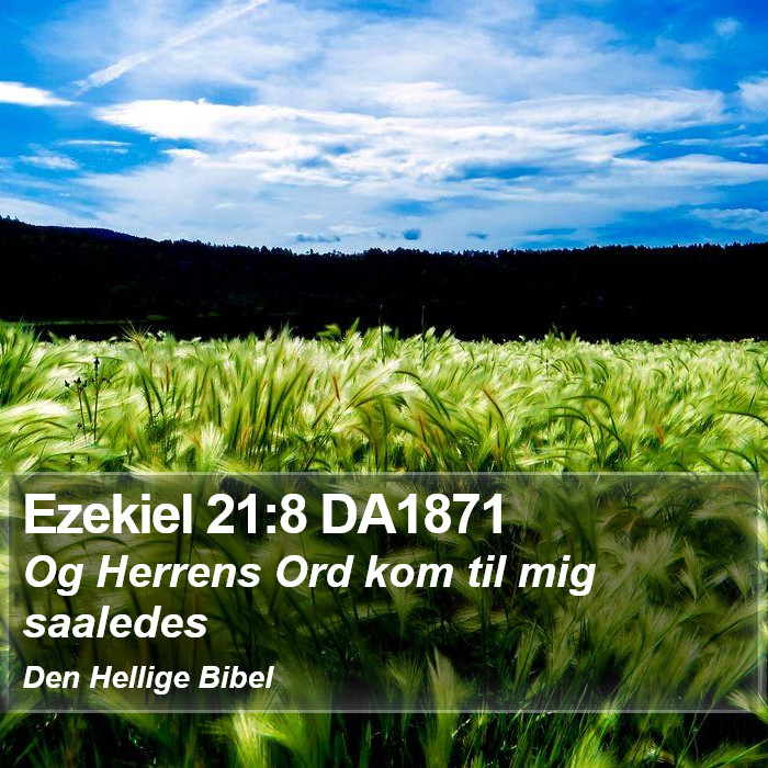 Ezekiel 21:8 DA1871 Bible Study