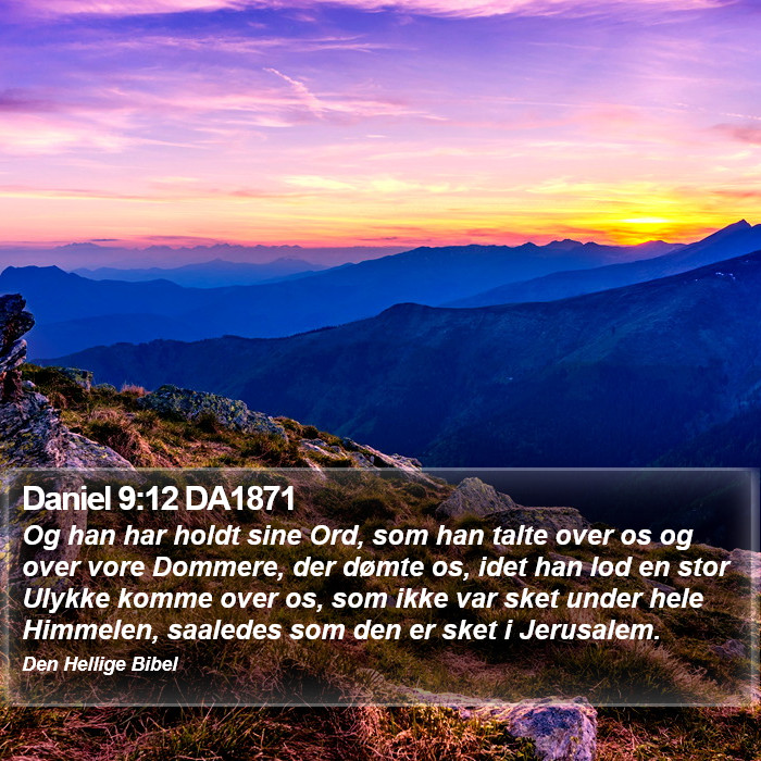 Daniel 9:12 DA1871 Bible Study