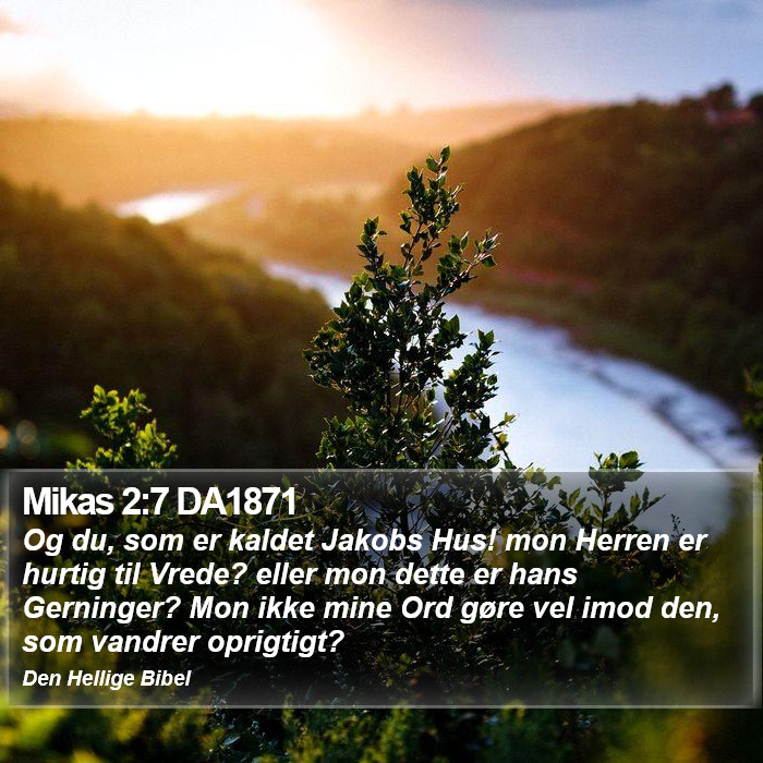 Mikas 2:7 DA1871 Bible Study