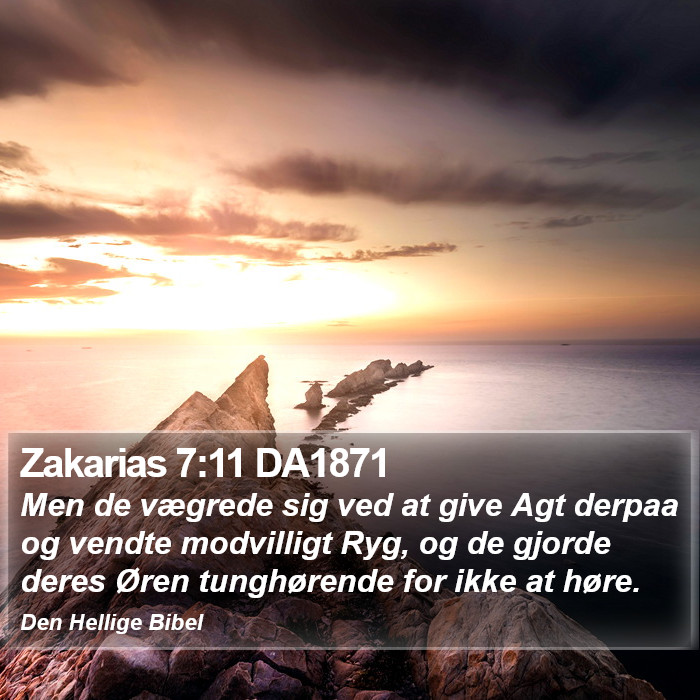 Zakarias 7:11 DA1871 Bible Study