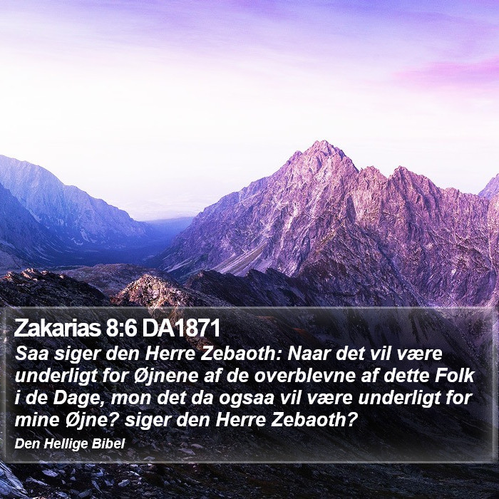 Zakarias 8:6 DA1871 Bible Study