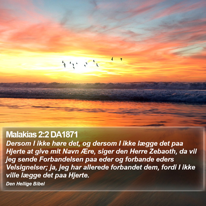 Malakias 2:2 DA1871 Bible Study