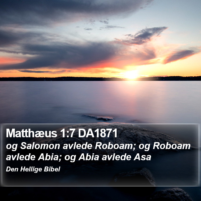 Matthæus 1:7 DA1871 Bible Study