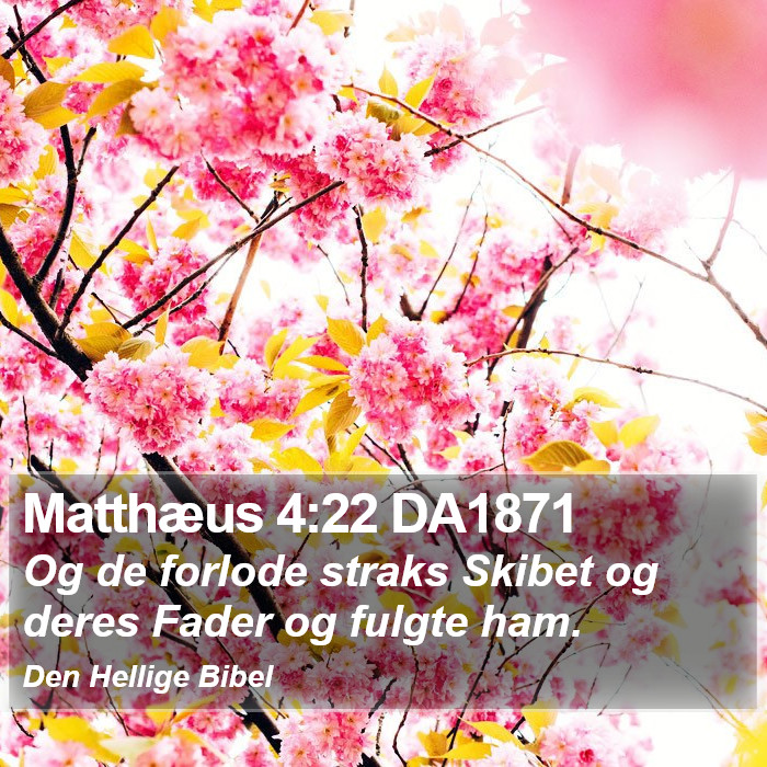 Matthæus 4:22 DA1871 Bible Study