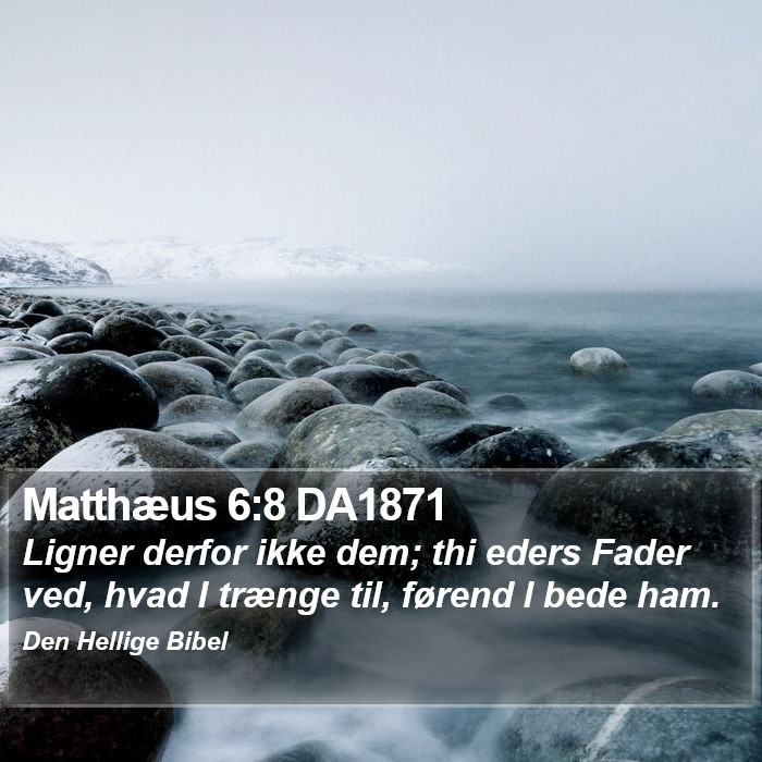 Matthæus 6:8 DA1871 Bible Study