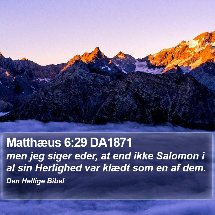 Matthæus 6:29 DA1871 Bible Study