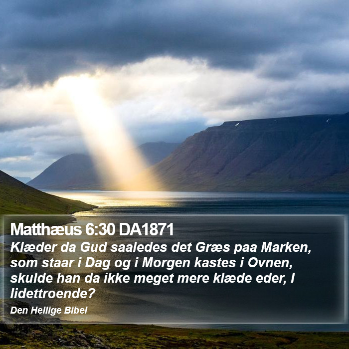 Matthæus 6:30 DA1871 Bible Study