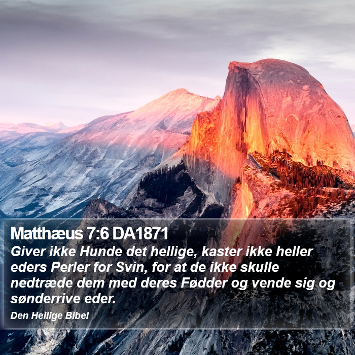 Matthæus 7:6 DA1871 Bible Study