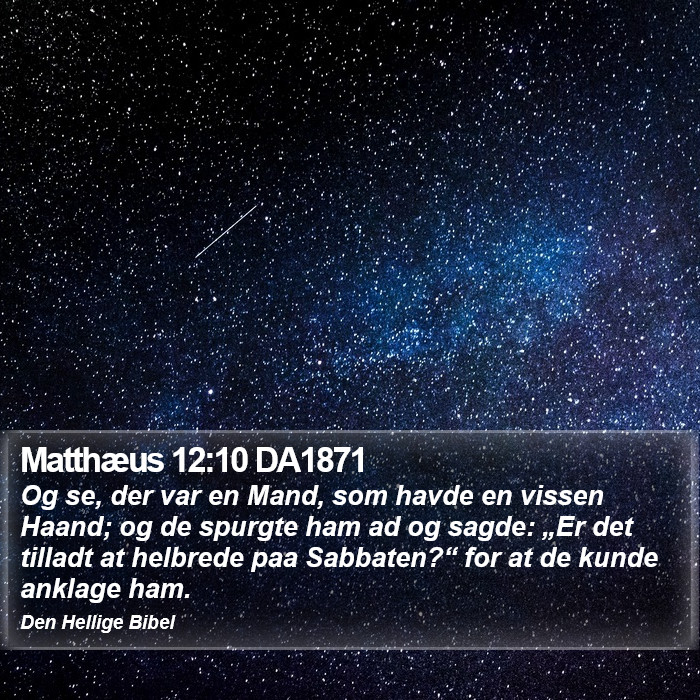 Matthæus 12:10 DA1871 Bible Study