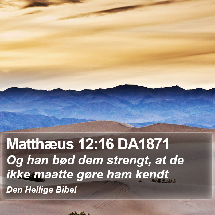 Matthæus 12:16 DA1871 Bible Study