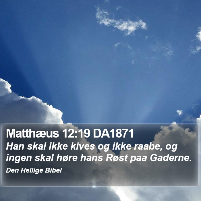 Matthæus 12:19 DA1871 Bible Study