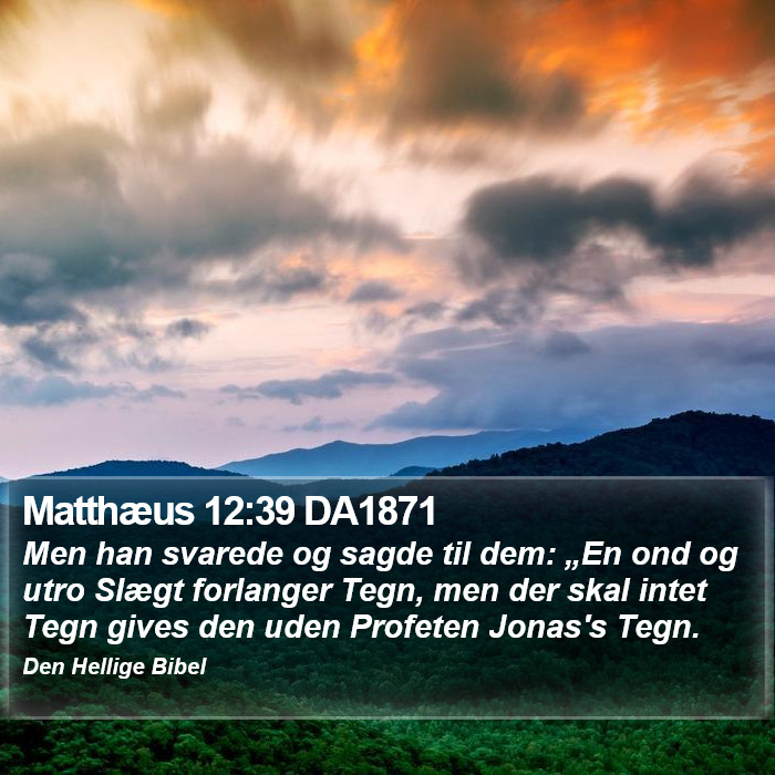 Matthæus 12:39 DA1871 Bible Study