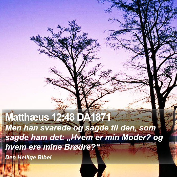 Matthæus 12:48 DA1871 Bible Study