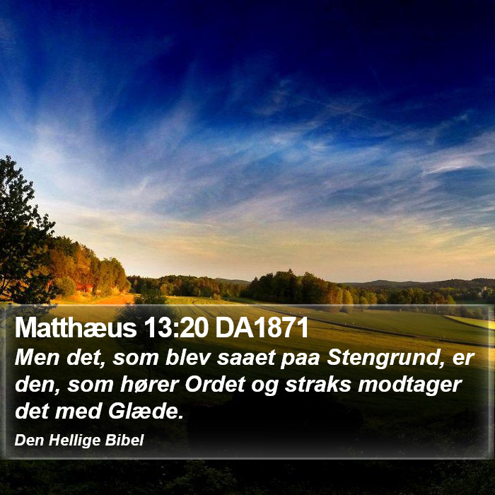 Matthæus 13:20 DA1871 Bible Study