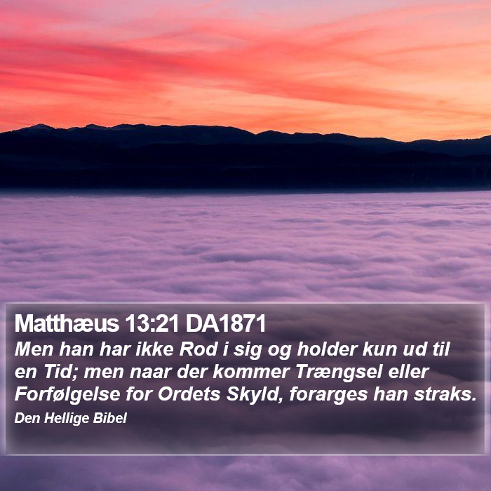 Matthæus 13:21 DA1871 Bible Study