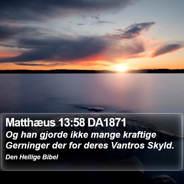 Matthæus 13:58 DA1871 Bible Study