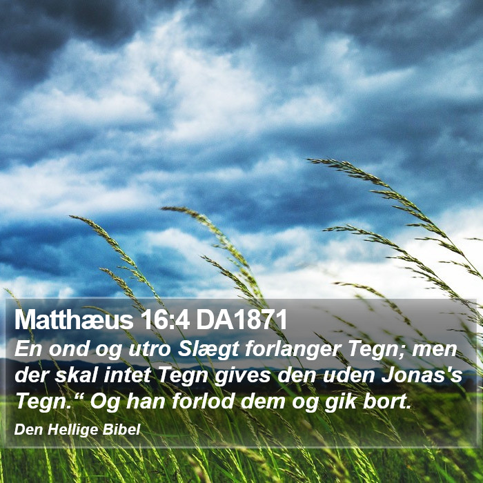 Matthæus 16:4 DA1871 Bible Study