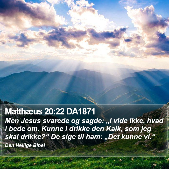 Matthæus 20:22 DA1871 Bible Study