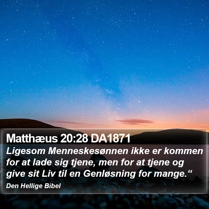 Matthæus 20:28 DA1871 Bible Study