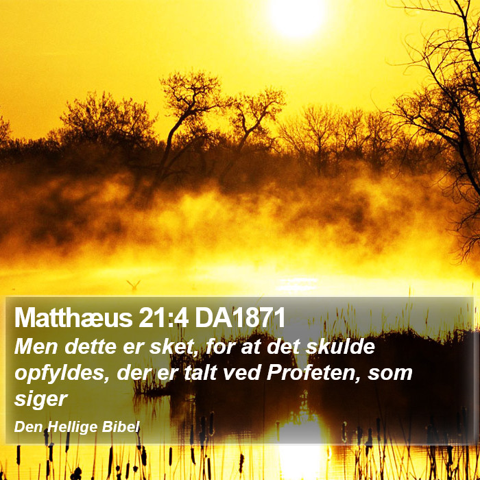 Matthæus 21:4 DA1871 Bible Study