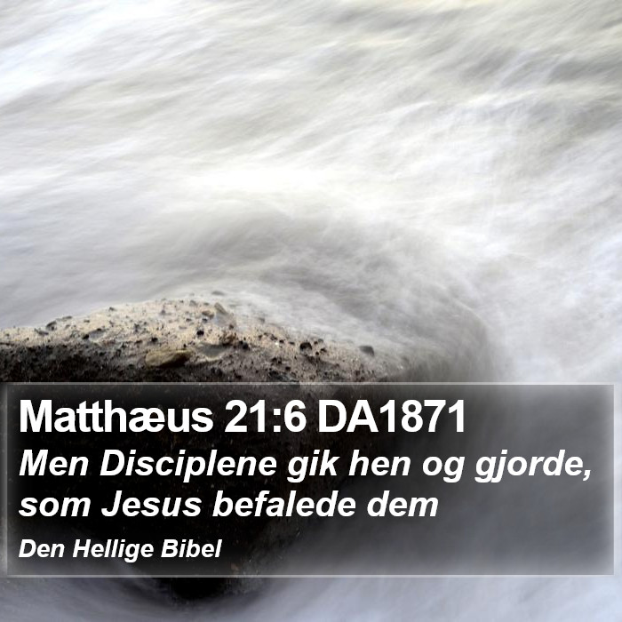 Matthæus 21:6 DA1871 Bible Study