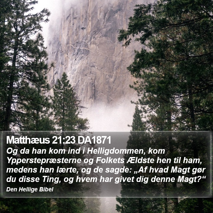 Matthæus 21:23 DA1871 Bible Study