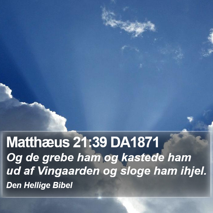 Matthæus 21:39 DA1871 Bible Study