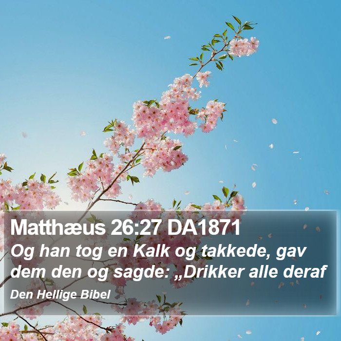 Matthæus 26:27 DA1871 Bible Study