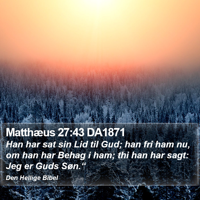 Matthæus 27:43 DA1871 Bible Study