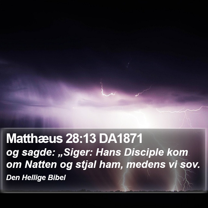 Matthæus 28:13 DA1871 Bible Study