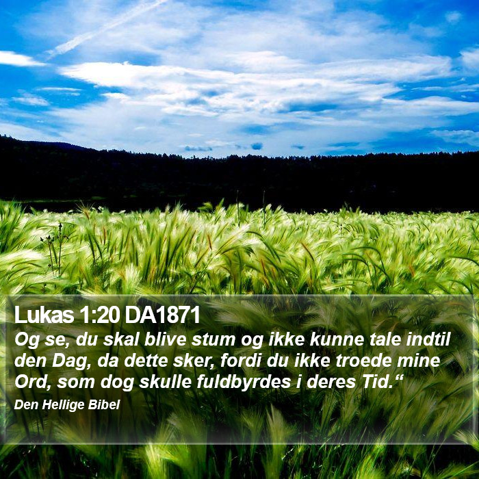 Lukas 1:20 DA1871 Bible Study