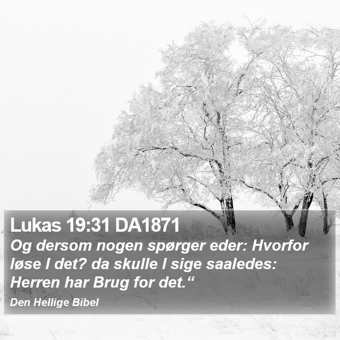 Lukas 19:31 DA1871 Bible Study
