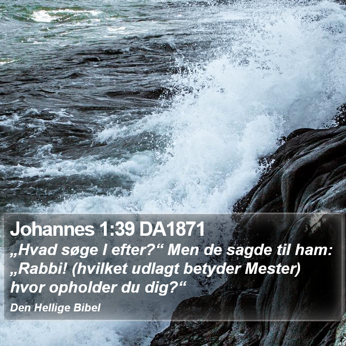 Johannes 1:39 DA1871 Bible Study