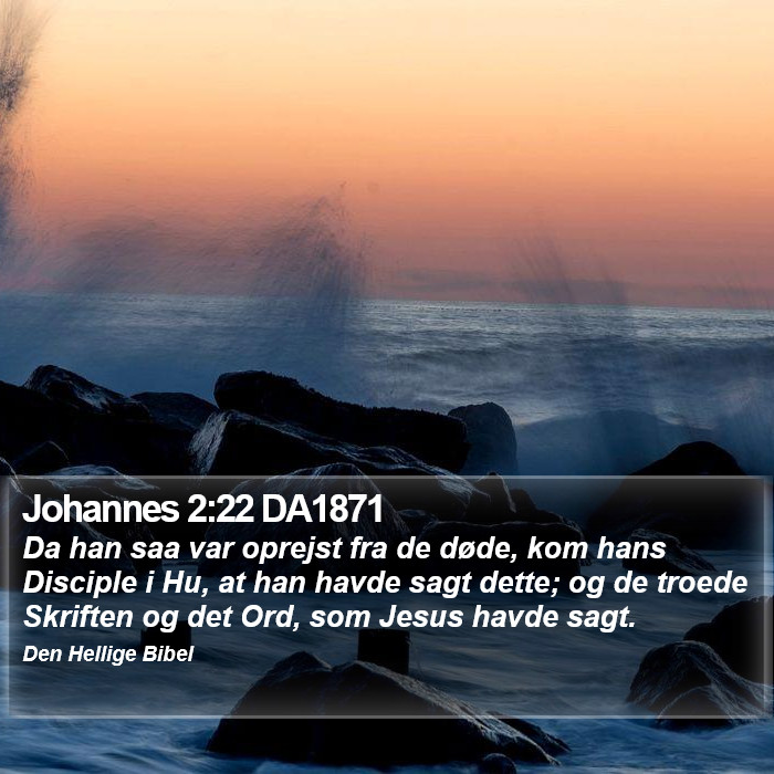 Johannes 2:22 DA1871 Bible Study