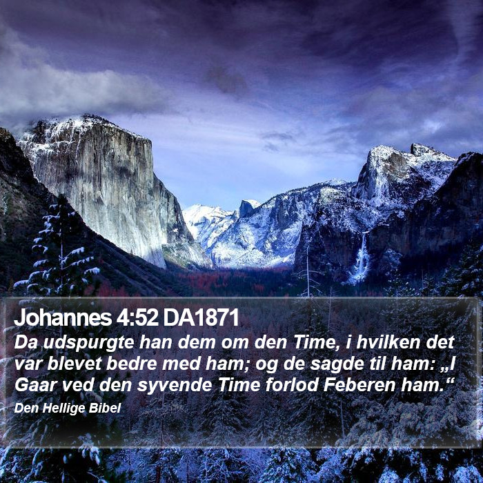 Johannes 4:52 DA1871 Bible Study