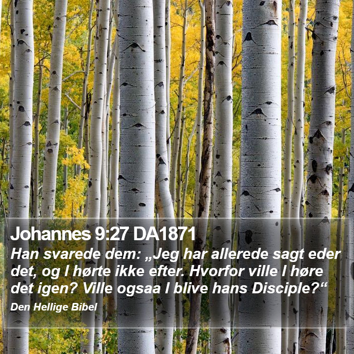 Johannes 9:27 DA1871 Bible Study