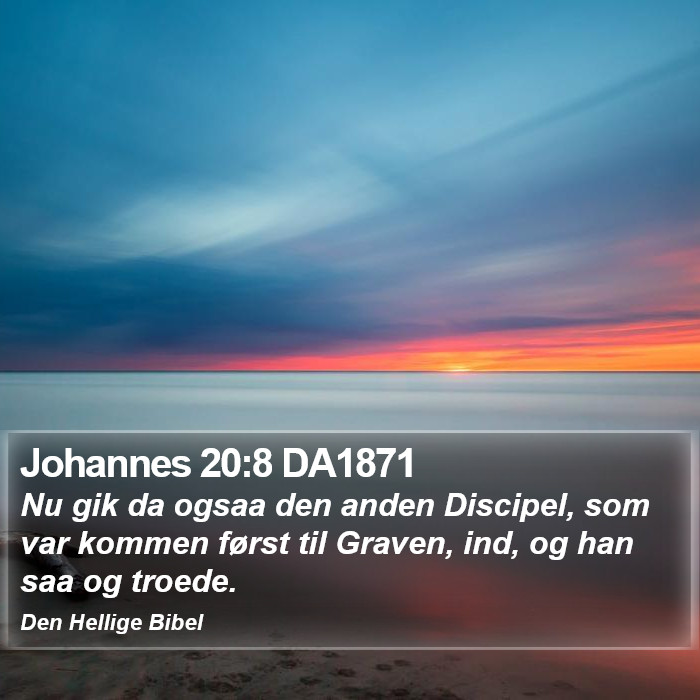 Johannes 20:8 DA1871 Bible Study