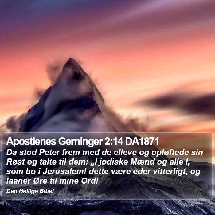 Apostlenes Gerninger 2:14 DA1871 Bible Study