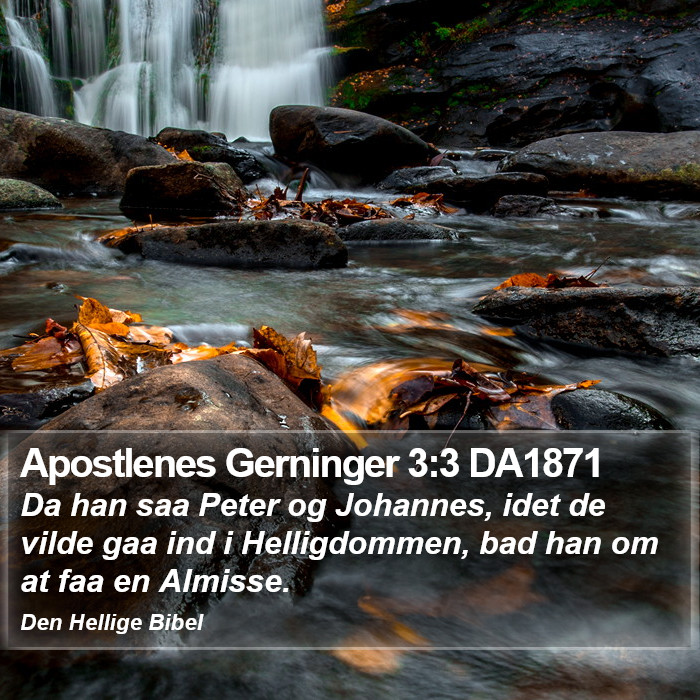 Apostlenes Gerninger 3:3 DA1871 Bible Study