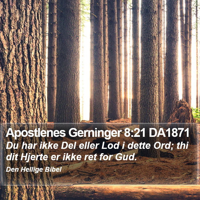 Apostlenes Gerninger 8:21 DA1871 Bible Study