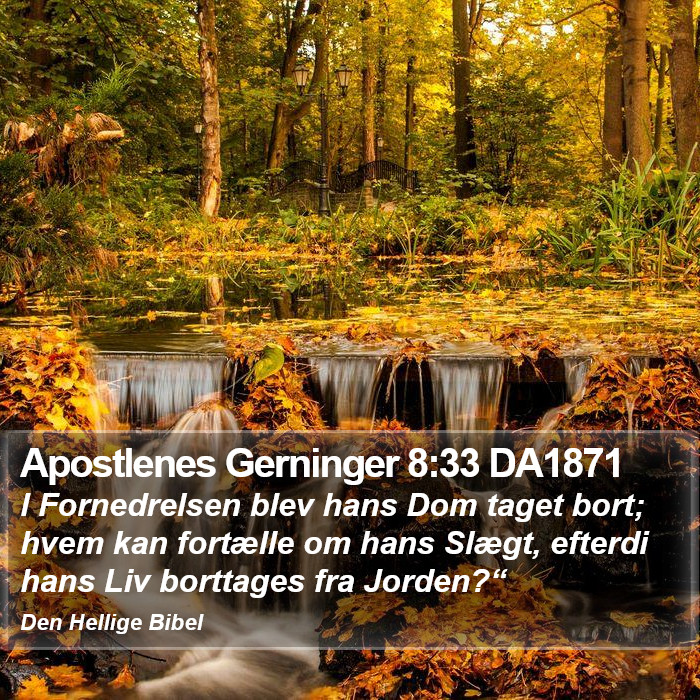 Apostlenes Gerninger 8:33 DA1871 Bible Study
