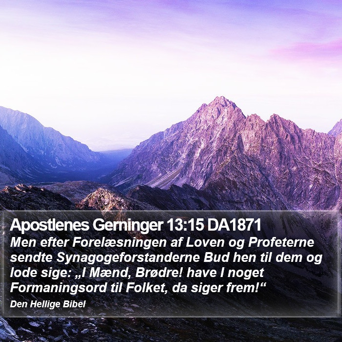 Apostlenes Gerninger 13:15 DA1871 Bible Study