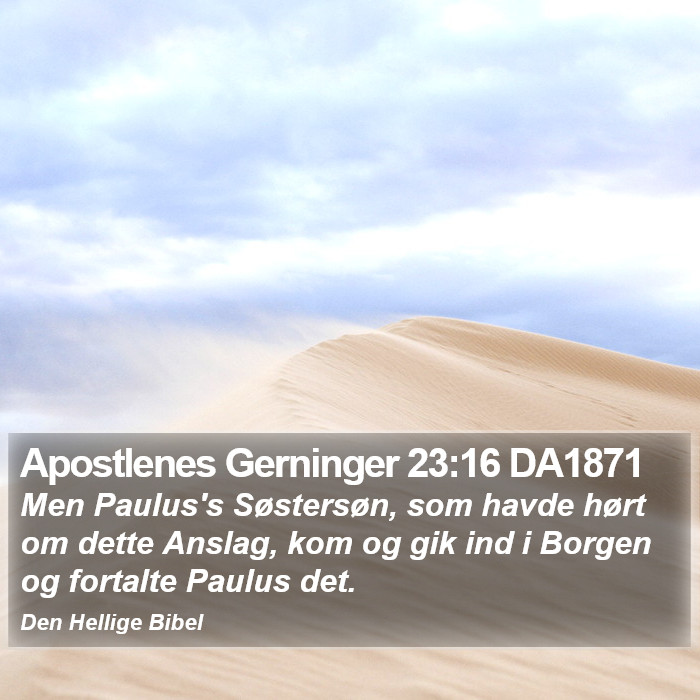Apostlenes Gerninger 23:16 DA1871 Bible Study
