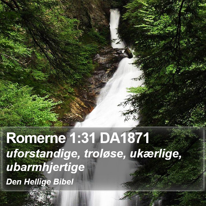 Romerne 1:31 DA1871 Bible Study