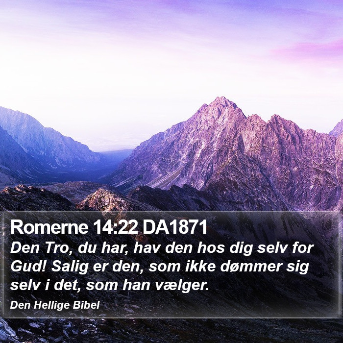 Romerne 14:22 DA1871 Bible Study