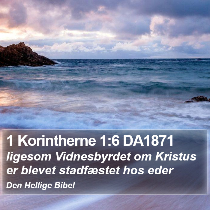 1 Korintherne 1:6 DA1871 Bible Study